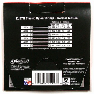 Dây đàn guitar classic Daddario EJ27N