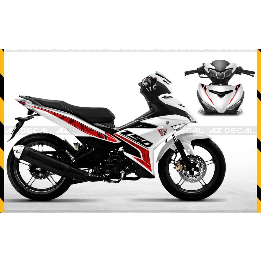 Tem rời ex 150 y15zr đỏ, đen xe trắng