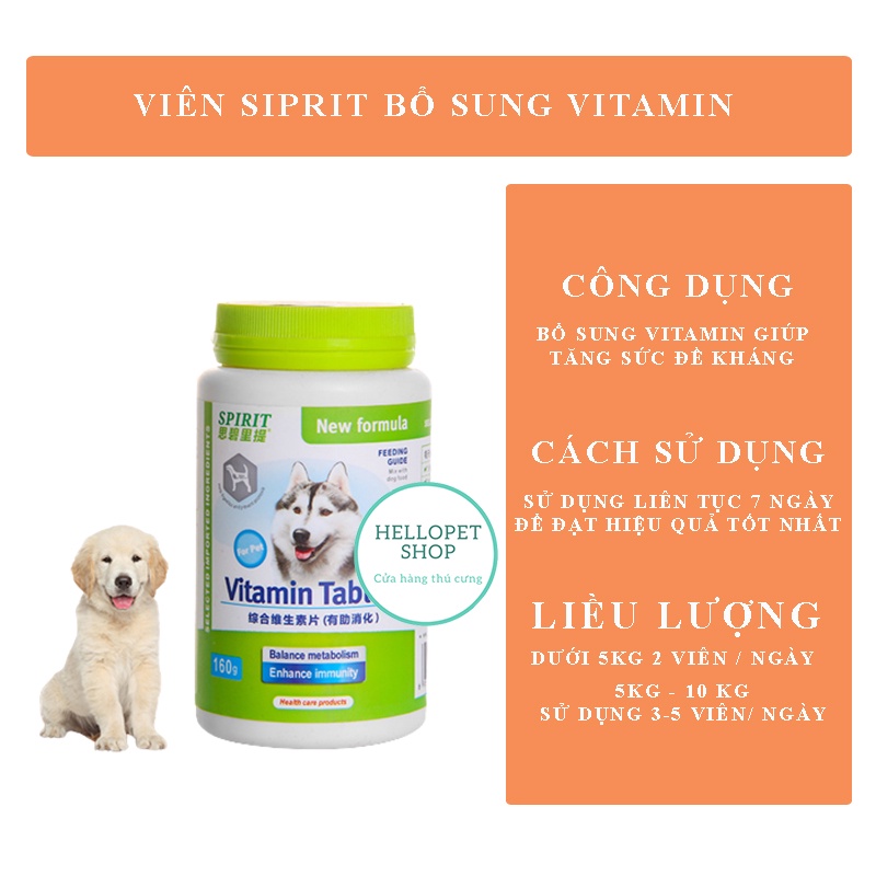 Viên SIPRIT bổ sung dinh dưỡng Canxi / Vitamin / Đẹp lông cho chó mèo