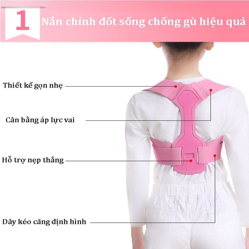 Đai chống gù lưng Trẻ em, Trị lưng Tôm cho bé LALI MART