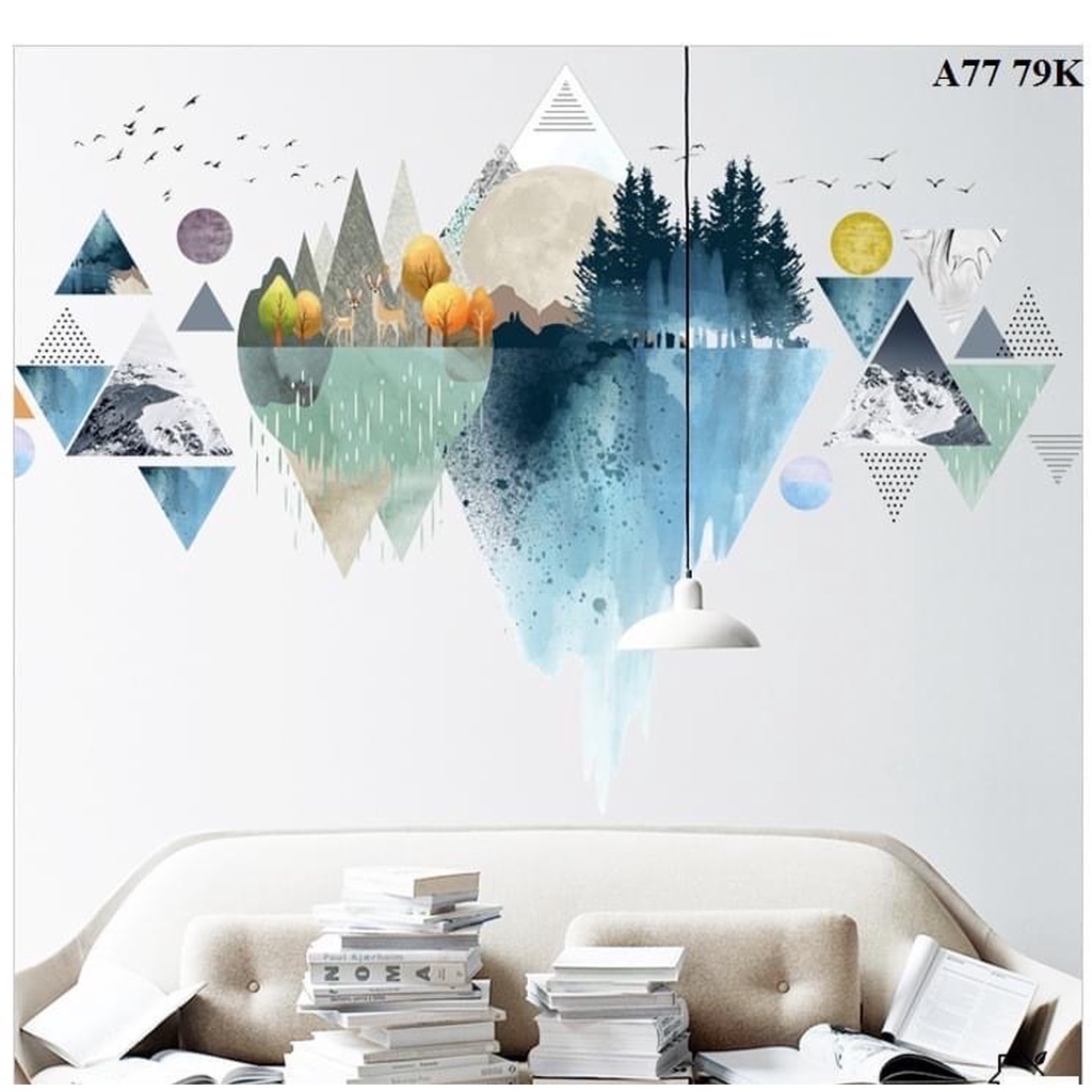 Decal dán tường hàn quốc siêu đẹp, kích thước lớn trang trí phòng cho bé, trang trí phòng khách, phòng ngủ