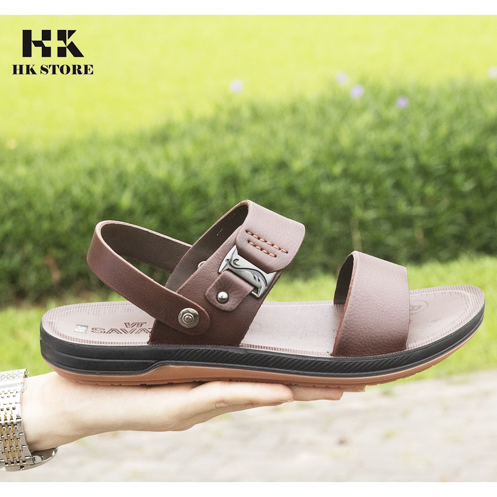 Dép sandal nam da bò cao cấp  HK.STORE  kiểu dáng thời trang thoáng mát là sản phẩm kết hợp giữa da bò thật và đế kế