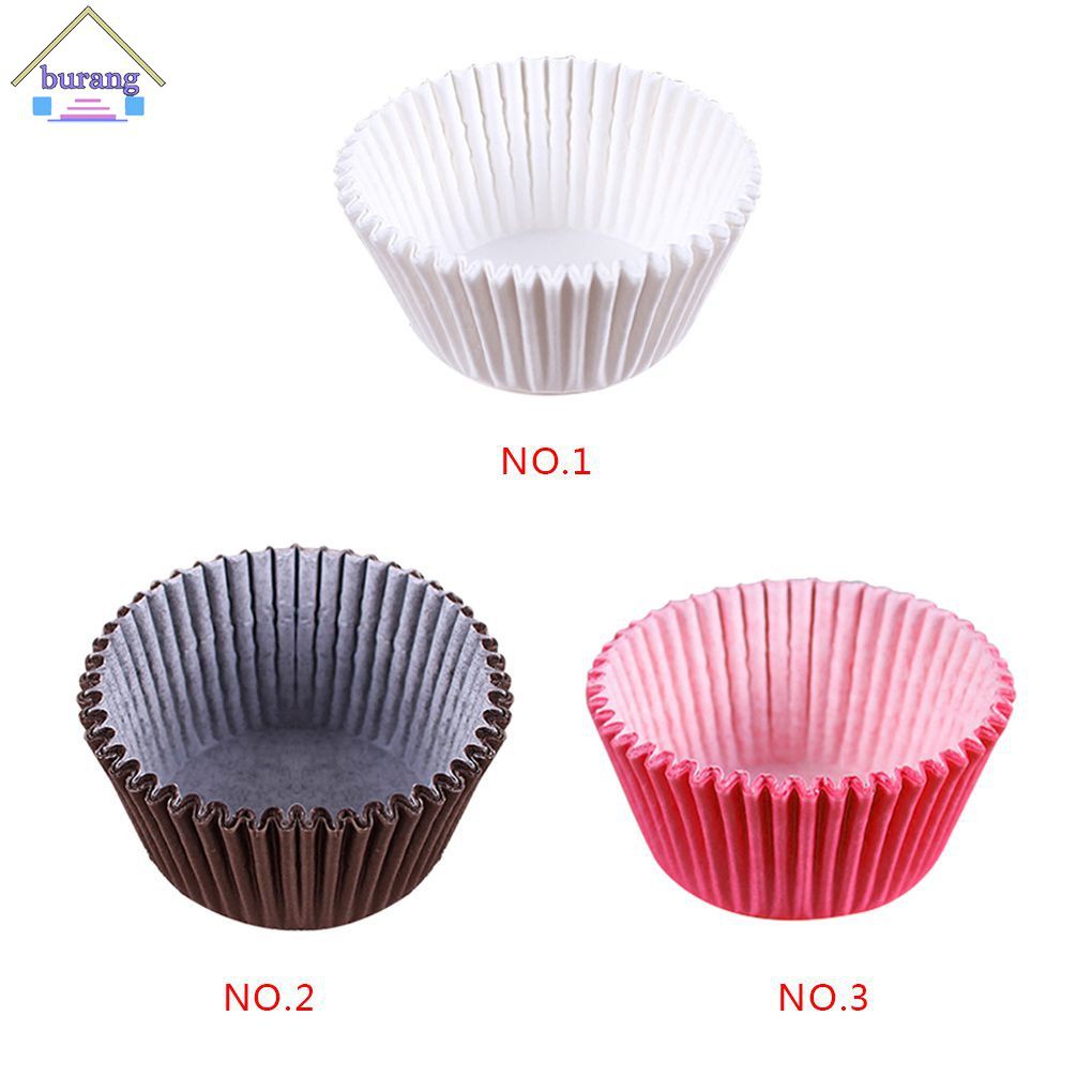 Bộ 100 Cốc Giấy Lót Bánh Cupcake Chống Thấm Dầu Nhiều Màu Sắc