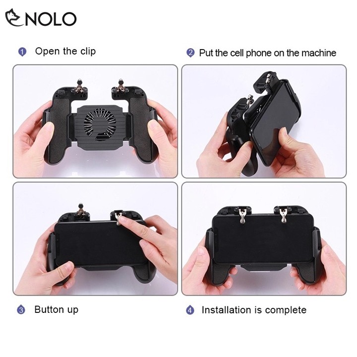 Tay Chơi Game PUBG ROS H5.0 Có Led Quạt Tản Nhiệt Cho Điện Thoại 5-6.5 Inch