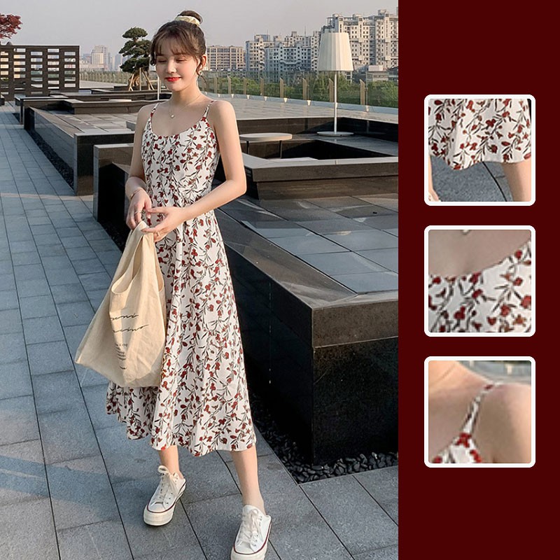 Đầm Hoa Hai Dây Thời Trang Xinh Xắn Cho Nữ | BigBuy360 - bigbuy360.vn