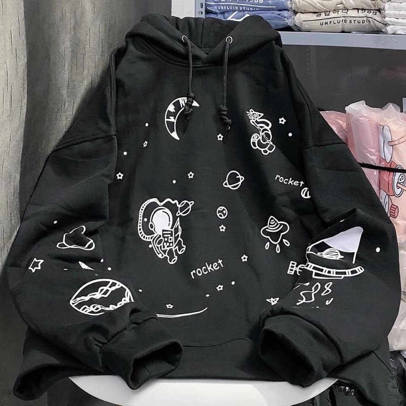 Áo hoodie nỉ lót bông Roc ket unisex | BigBuy360 - bigbuy360.vn