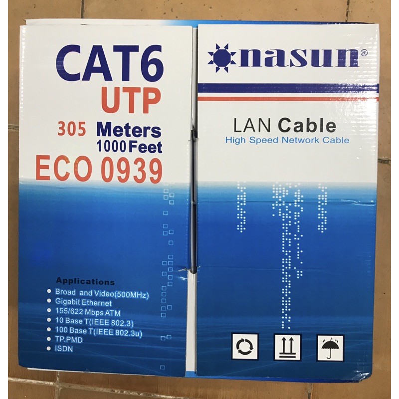 Dây mạng UTP Cat6 Nasun ECO 0939 (hàng chuẩn 305m)