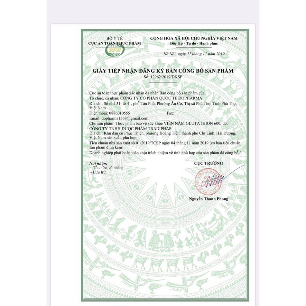 -Viên Uống Trắng Da Glutathione 600 DR Lacir