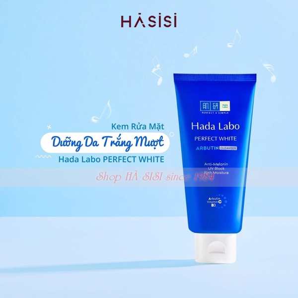 Sữa Rửa Mặt Dưỡng Sáng Da HADA LABO PERFECT WHITE ARBUTIN CLEANSER 80g (tuýp xanh) | BigBuy360 - bigbuy360.vn