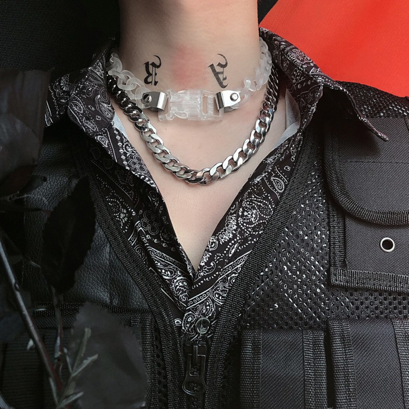 Dây Chuyền Phối Khóa Cài Bằng Acrylic Phong Cách Punk Cá Tính