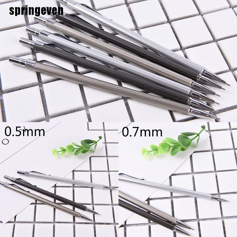 Bút Chì Bấm Tự Động 0.5 / 0.7mm Bằng Kim Loại Tiện Dụng Cho Học Sinh
