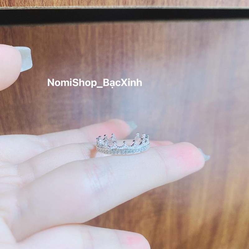 Nhẫn Vương miện freesize cao cấp bạc ta nhẹ nhàng Mainomi Shop Bạc Xinh