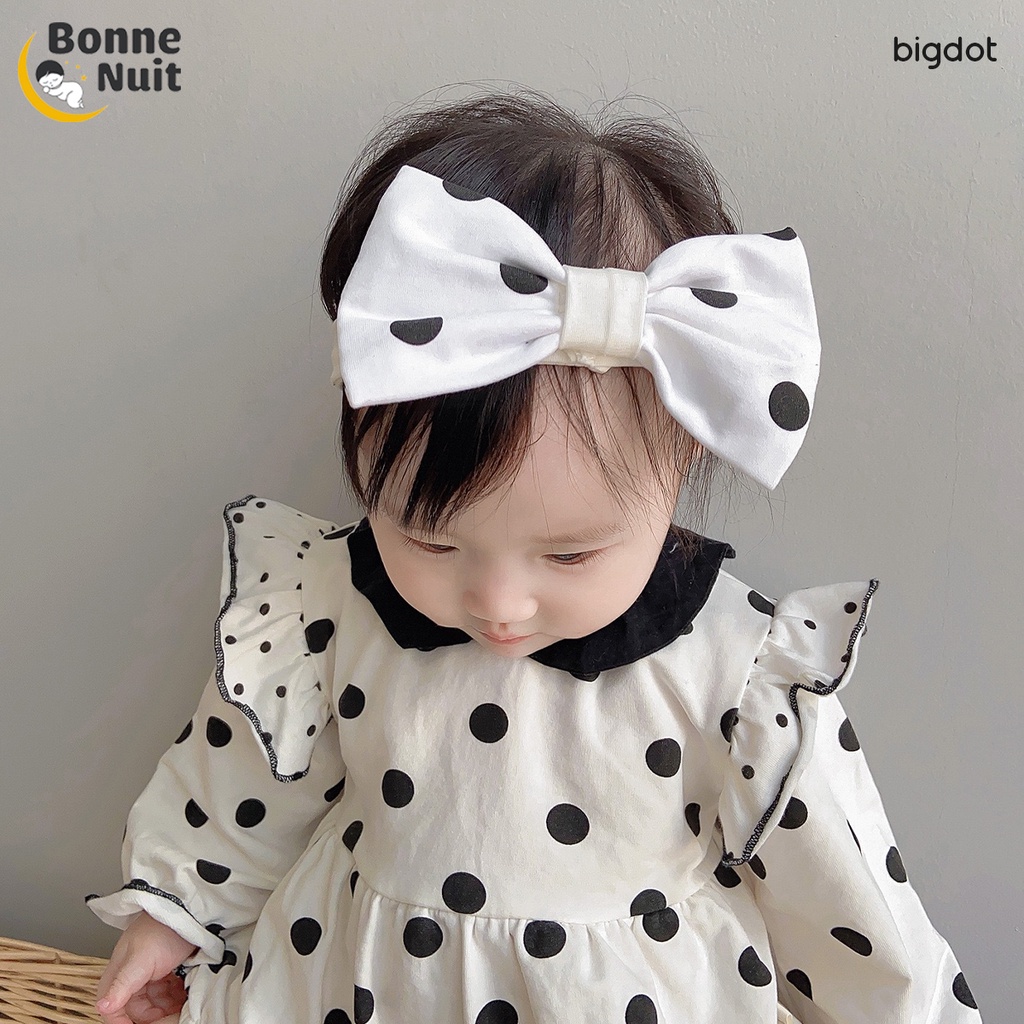 Set bodysuit chấm bị cho bé gái Big Dot kèm băng đô
