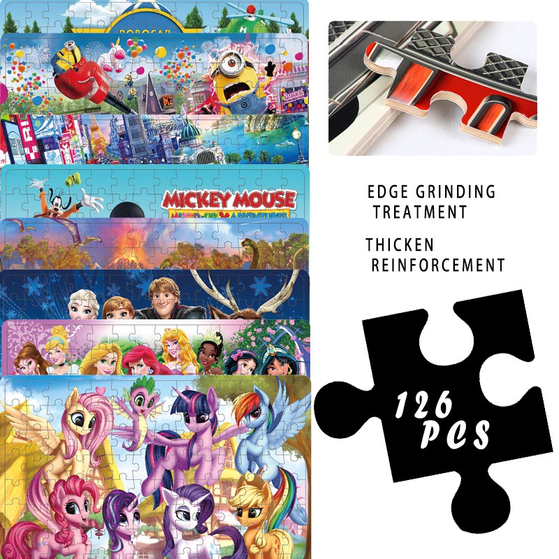 Bộ đồ chơi xếp hình 126 mảnh họa tiết hoạt hình đáng yêu phát triển trí tuệ dành cho trẻ em