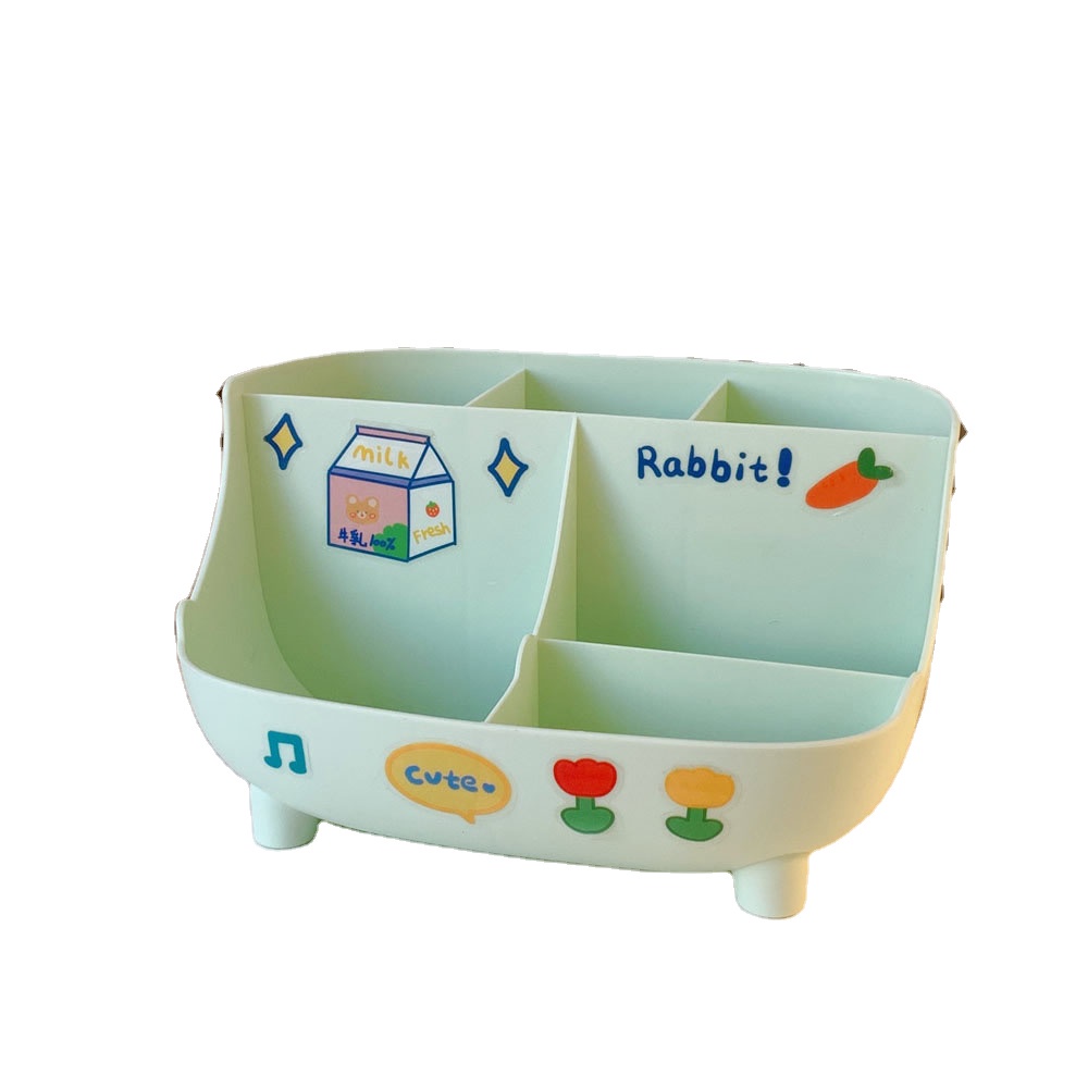 Ống đựng bút để bàn nhiều ngăn, lọ cắm bút, đồ dùng cá nhân kèm sticker siêu xinh