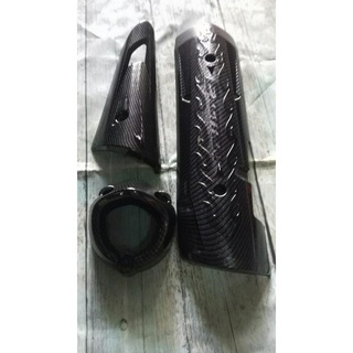 3 miếng ốp bô xe exciter 150 đen carbon - Đồ Chơi Xe