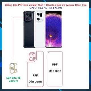 Miếng dán ppf dán màn hình + dán lưng + dán bảo vệ camera oppo find x5 ,find x5 pro .