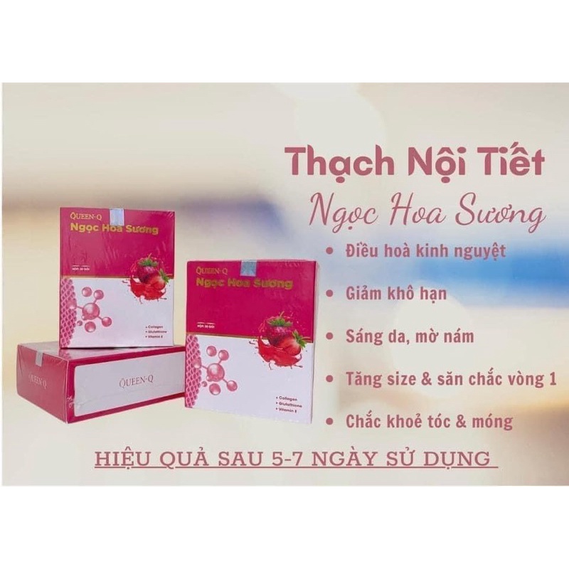 Thạch nội tiết Ngọc Hoa Sương của Queen-Q , cân bằng nội tiết,điều hoà kinh nguyệt,mờ nám trắng da,hết khô hạn