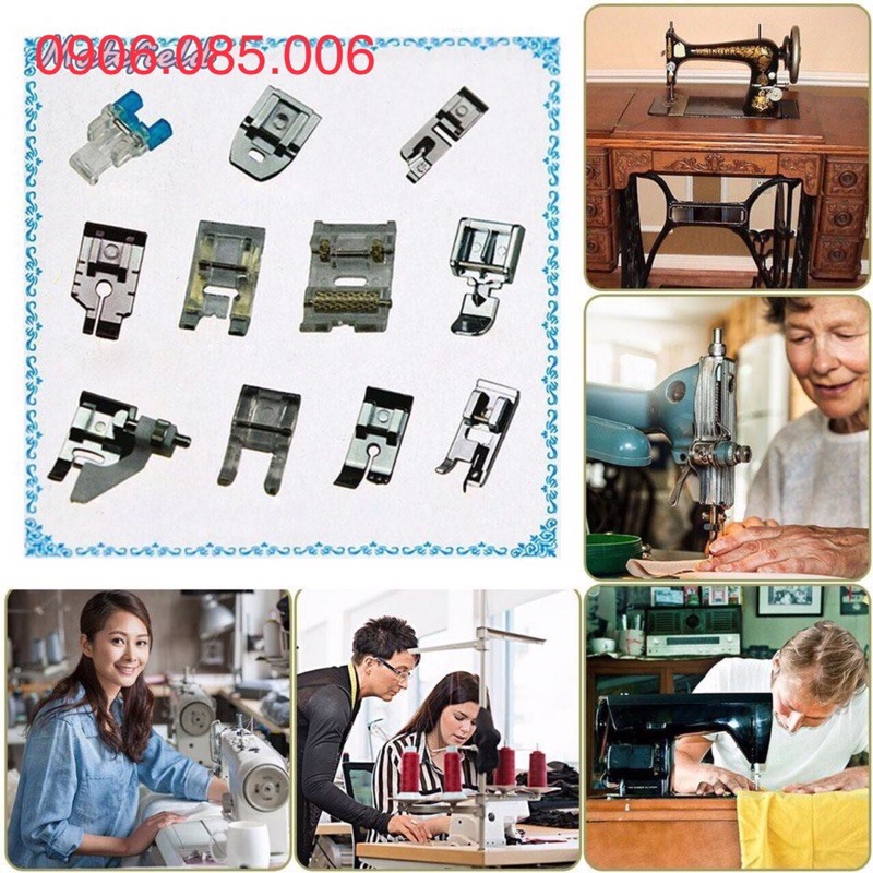 Bộ 11 chân vịt rành cho máy may gia đình đa năng .