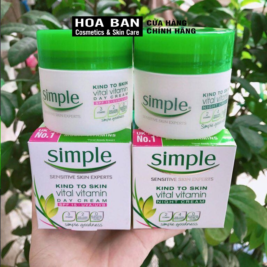 Kem Dưỡng Ngày và Đêm Simple Kind To Skin Vital Vitamin Cream SPF15 50ml