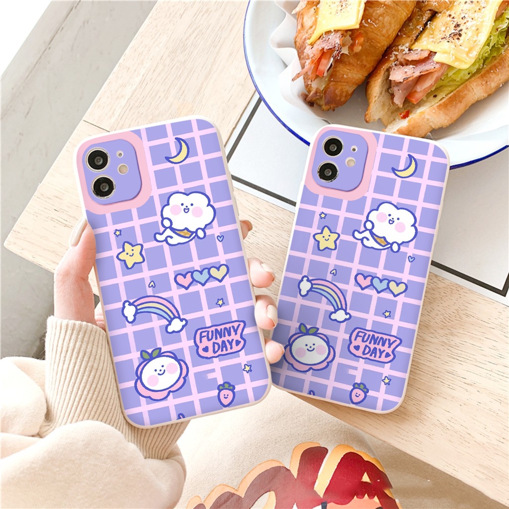 Ốp Lưng vuông Iphone hoạt hình funny day Ốp Iphone 13 pro max 12 pro 11 Pro Max 6 6s 7 8 Plus XR X XS MAX 13