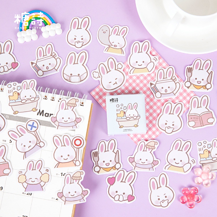 Bộ Sticker hình dán dễ thương sáng tạo và giấy bộ nhãn dán trang trí dễ thương phong các Hàn Quốc