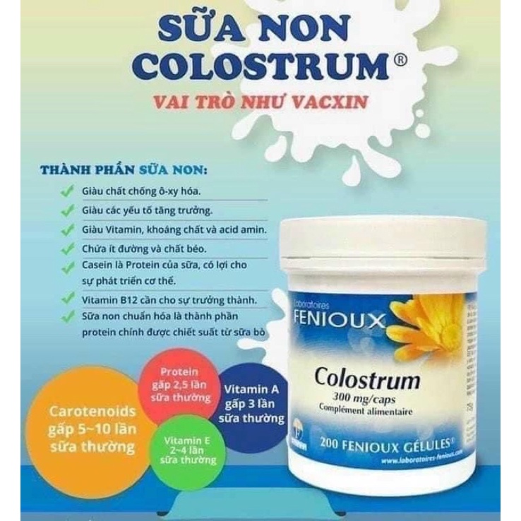 Hộp 200 viên sữa non Colostrum - hàng Pháp