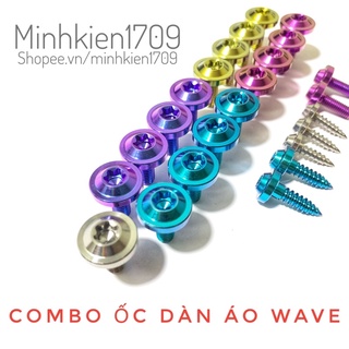 (GR5 XỊN) Combo full ốc titan dàn áo xe Wave nhỏ
