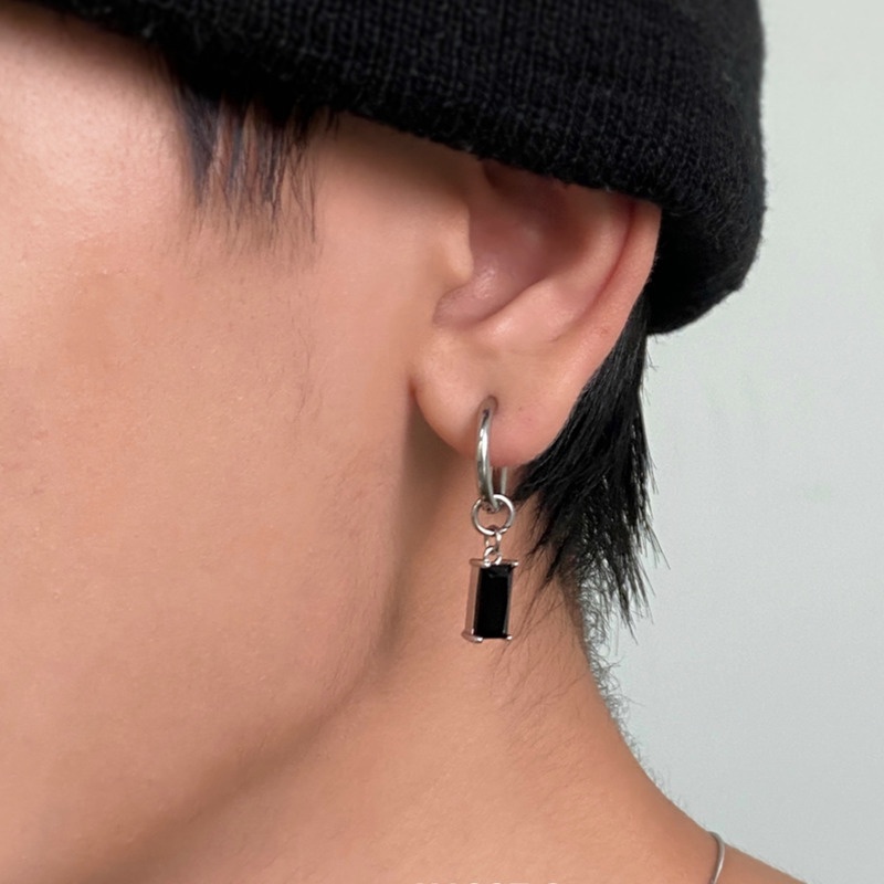 Khuyên kẹp vành tai đính đá zircon phong cách punk cá tính độc đáo