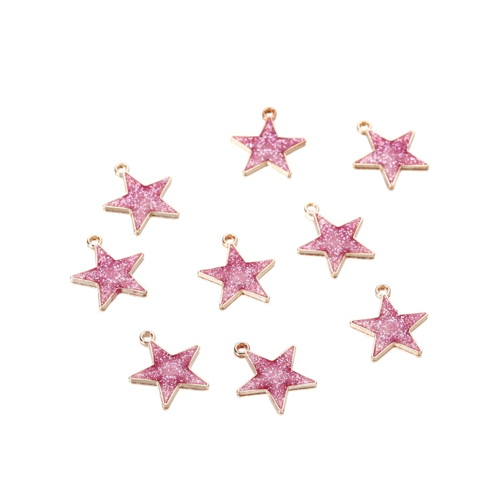 Bộ 10 mặt dây chuyền vòng tay St.kunkka hình ngôi sao nhỏ bằng hợp kim nhiều màu sắc