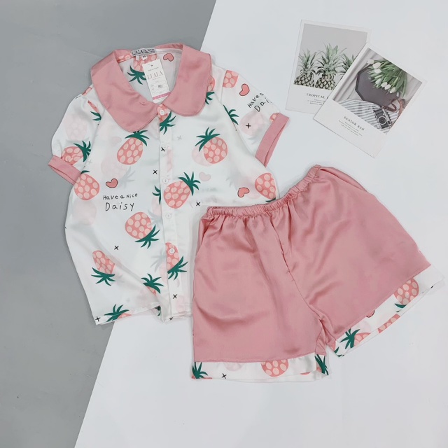 Bộ Đồ Ngủ Nữ Pijama Lụa Cộc Tay Quần Đùi Bilyy Shop BN005 | BigBuy360 - bigbuy360.vn