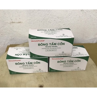 Bông tẩm cồn Tanaphar KT 3X3cm