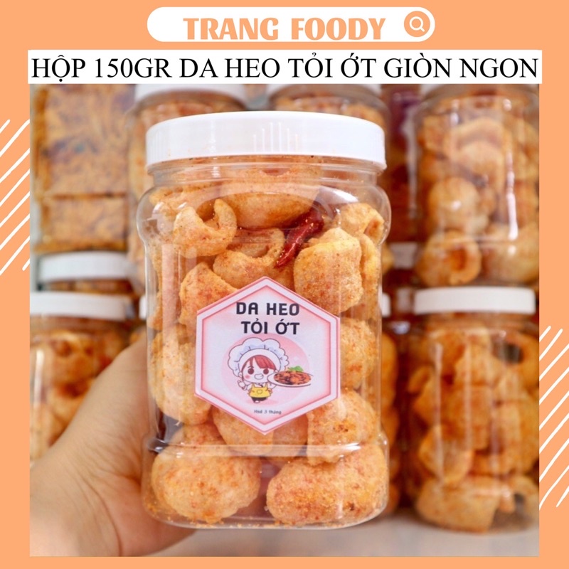 Hộp 150gr da heo tỏi ớt giòn ngon