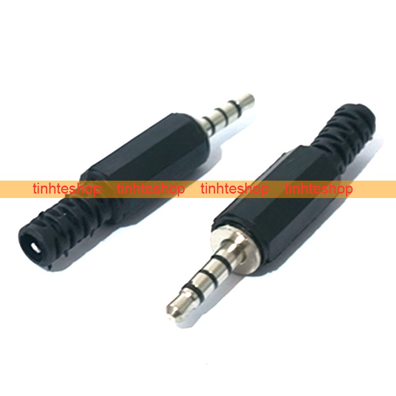 Đầu hàn jack cắm audio 3.5mm stereo 4 nấc TRRS vỏ nhựa OD-5mm (1 chiếc)