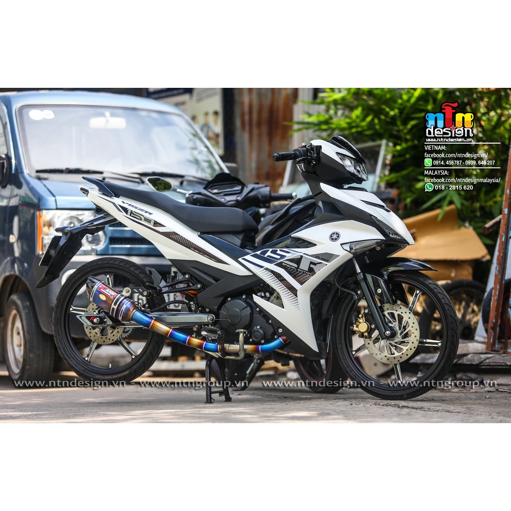 Tem Rời Dán Xe Exciter 150 Mẫu Zin 2021 Chữ Y15ZR Trắng Đen Xám Cực Hot, Hàng 3 Lớp Chất Lượng Cao