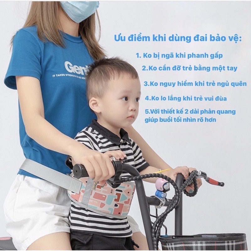 Đai đi xe máy, Đai xe máy an toàn cho trẻ em có phản quang