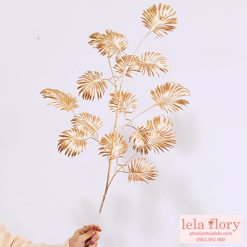 Cành vàng lá ngọc - Lá giả trang trí Decor nhà cửa dịp tết Lela Flower, lan hồ điệp đồng - HOG0007