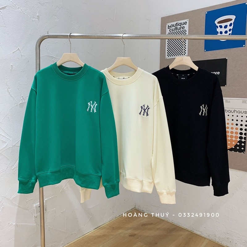 Áo Sweater MLB Monogram Logo Overfit Sweatshirt New York Yankees