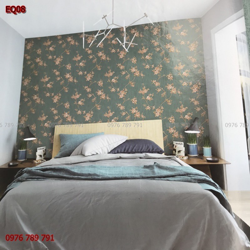 Giấy Dán Tường 3D Phòng Ngủ Hoa Hồng Leo  Phong Cách Vintage Cao Cấp Lụa Không Keo Khổ 10m x 53cm