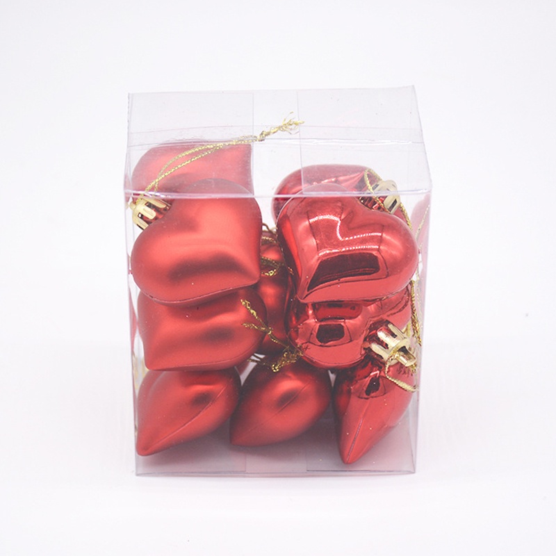 Bộ 12 trái tim trang trí cây thông Noel chất lượng cao