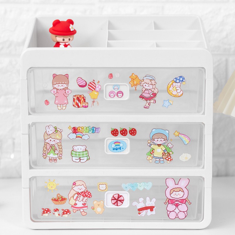 Set 10 tấm hình sticker dán trang trí đồ dùng 💝 Bộ nhãn dán trang trí dễ thương phong cách Hàn Quốc - Set Ngẫu Nhiên