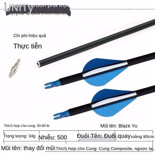 ☇▲Phong cảnh bắn cung đồ thể thao đào tạo mũi tên 6mm đầu áo khoác sợi thủy tinh mũi tên thực hành mũi tên định kỳ Cung