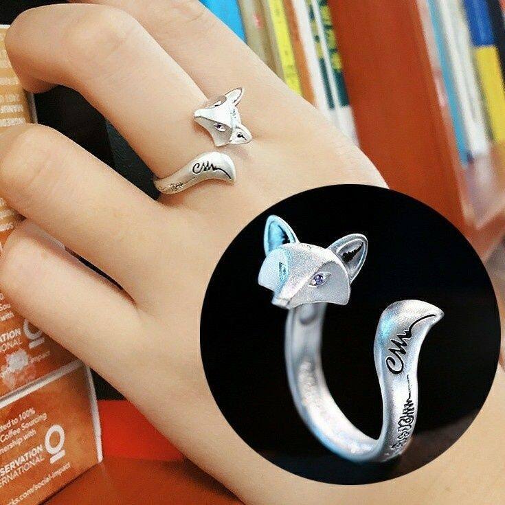 RL-Thái Phật thương hiệu cáo hồ ly kinh nhẫn sterling bạc retro mở nhẫn để thu hút hôn nhân và giàu có hôn nhân nữ nhẫn tốt lành là có thật và hiệu quả