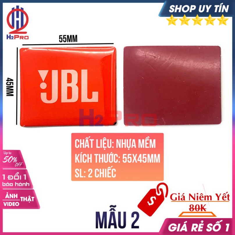 [RẺ VÔ ĐỊCH] Các loại tem loa dùng cho loa JBL H2Pro chất liệu nhôm hoặc nhựa (2 chiếc), tem dán thùng loa JBL cao cấp