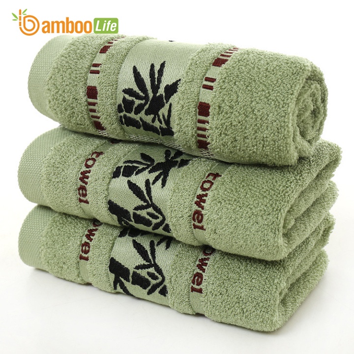 Khăn tắm sợi tre Bamboo Life BL087 họa tiết cây tre khăn lau người kháng khuẩn, siêu thấm hút, an toàn cho da