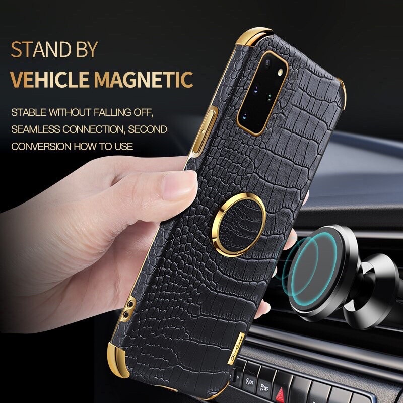 Ốp Lưng Galaxy S21 FE, S20 FE, S21,S21 Plus, S21 Ultra giả da thời trang + vòng iring