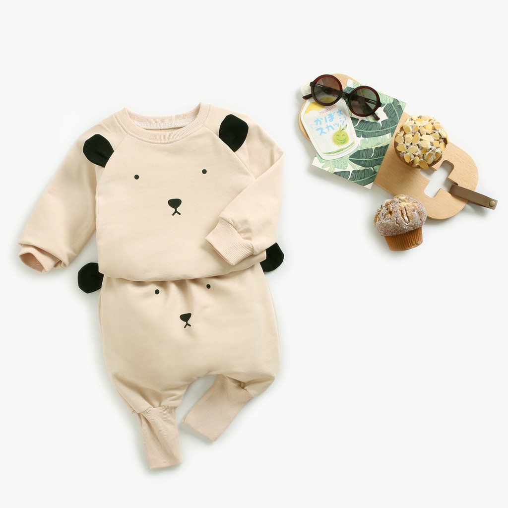 Set Trang Phục Sanlutoz Dài Tay Vải Cotton Họa Tiết Động Vật Cho Bé