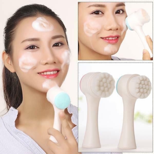 🎀 Cọ Rửa Mặt 2 Đầu Massage Mềm Mại Phong Cách Nhật Bản (Giao màu ngẫu nhiên) 🎀