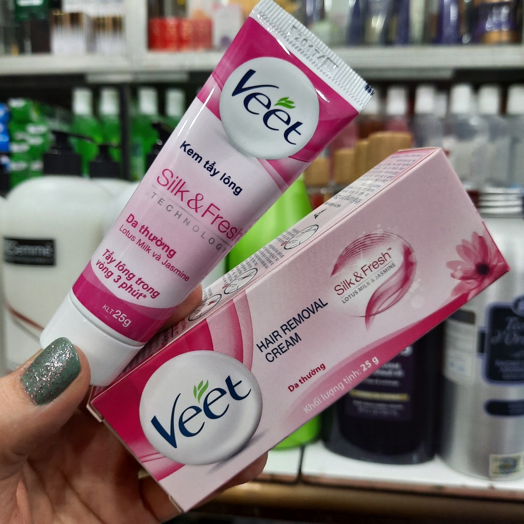 Kem Tẩy Lông Cho Da Thường Veet Silk &amp; Fresh Tuýp (25g)