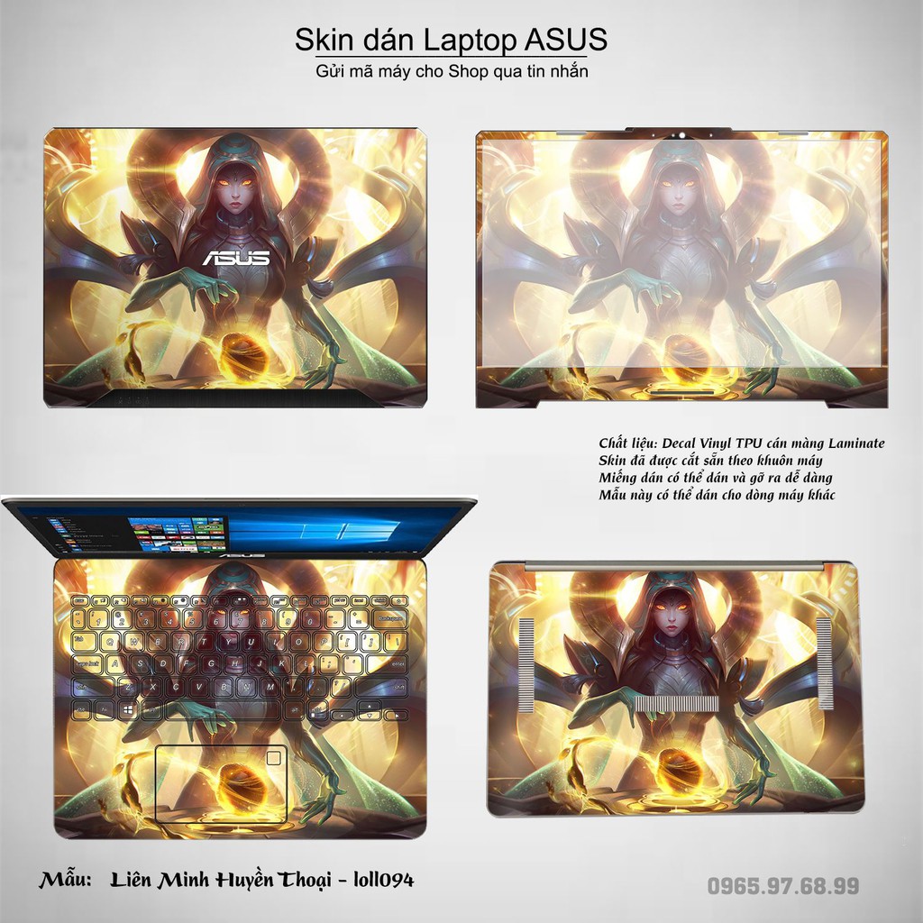 Skin dán Laptop Asus in hình Liên Minh Huyền Thoại nhiều mẫu 13 (inbox mã máy cho Shop)